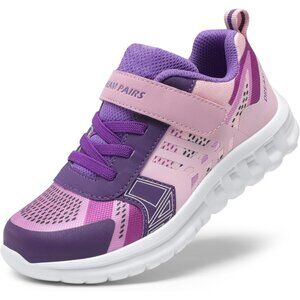 👑Boys Running Athletic Sneakers Purple Pink Breathable Tennis Comfort Shoes